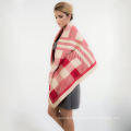 Factory sale excellent quality cotton viscose women red and dark grey neck scarf